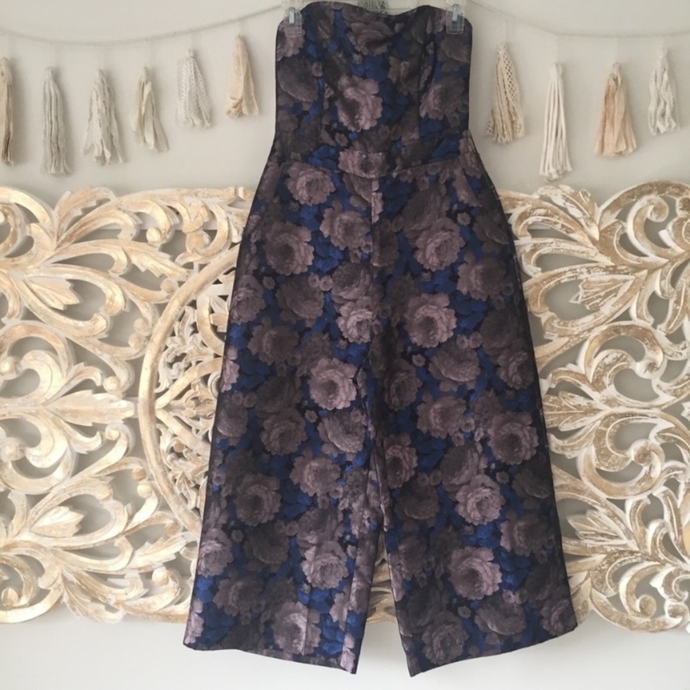 Anthropologie Greylin Metallic Floral Jumpsuit